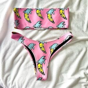 HOAKA SWIMWEAR X PONY DOLPHIN BANANA BIKINI SET - LIMITED EDITION
